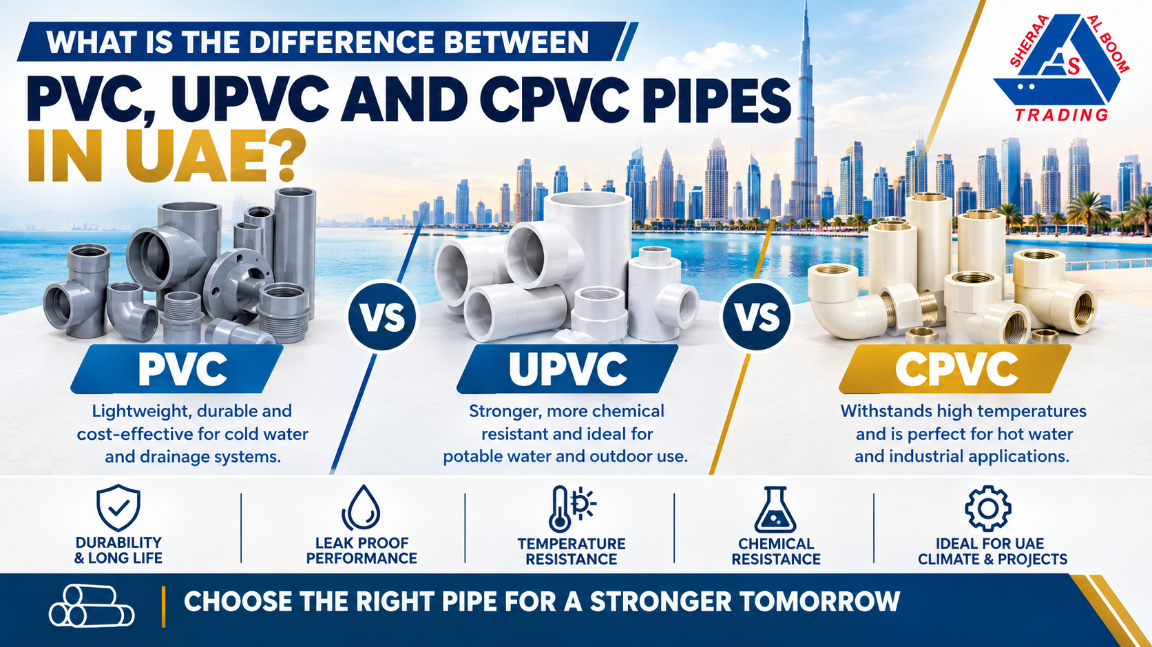 PVC, UPVC and CPVC Pipes in UAE
